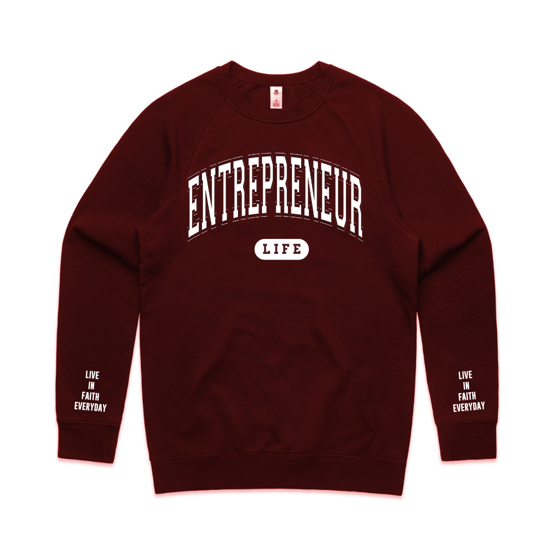 Entrepreneur LIFE Crewneck MAROON