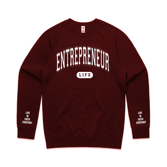 Entrepreneur LIFE Crewneck MAROON