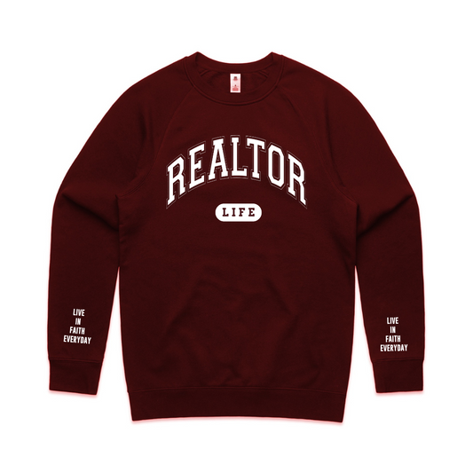 Realtor LIFE Crewneck MAROON