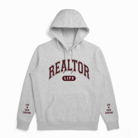 Realtor LIFE Hoodie GRAY/MAROON