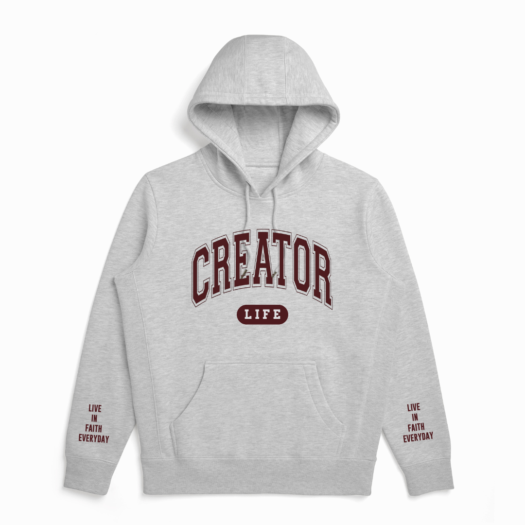 Creator LIFE Hoodie GRAY/MAROON