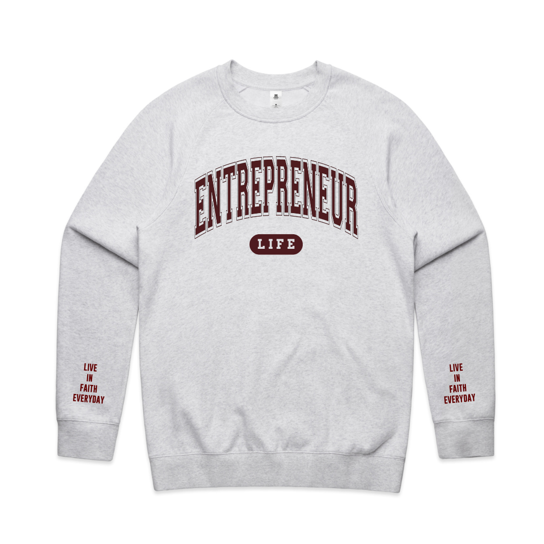 Entrepreneur LIFE Crewneck GRAY/MAROON